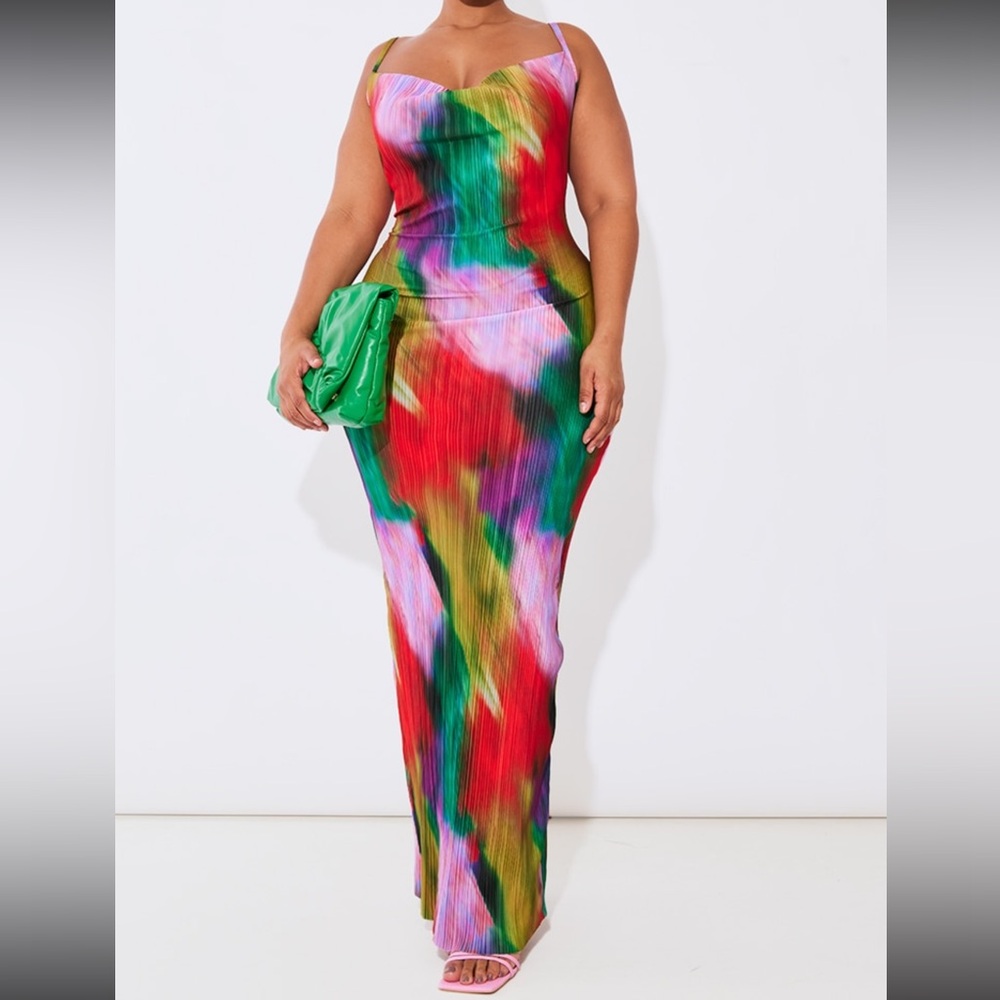 Multi-Print Maxi Dress